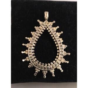 ANNA BECK ICONIC STERLING SILVER GOLD PLATED OPEN TEARDROP DOT PENDANT